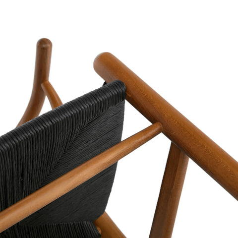 Blanca Black Paper Rope & Dark Natural Beech Bar Stool