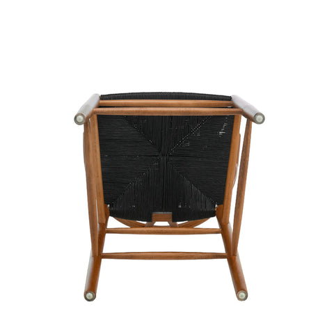 Blanca Black Paper Rope & Dark Natural Beech Bar Stool