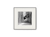 Ballet Dancer Amidst Urban Landscape in Black & White - Luminous Crystal Porcelain Framed Art Print - Furnt