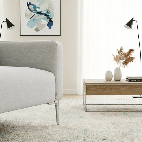 Barry Fabric Left Corner Sofa - Grey