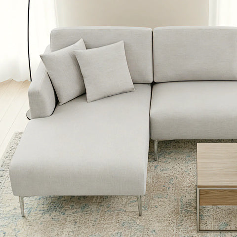 Barry Fabric Left Corner Sofa - Grey