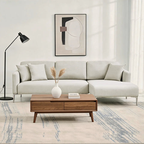 Barry Fabric Right Corner Sofa - Grey