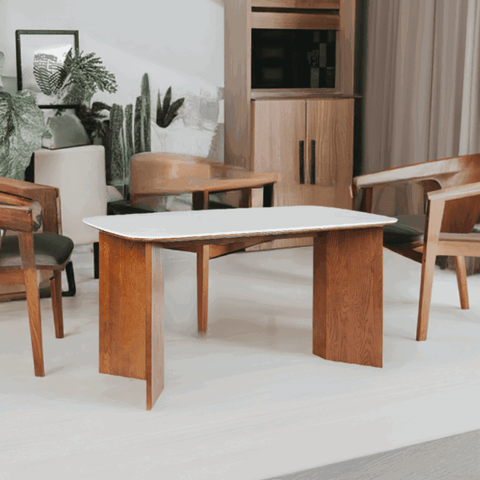 Basalt Premium Italian Limestone Dining Table - 140cm x 80cm
