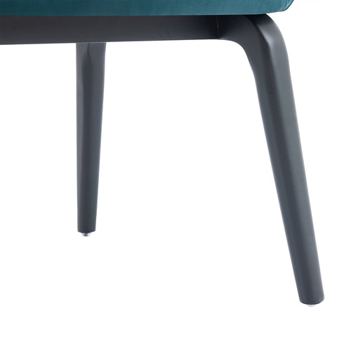 Belshire Dining Chair, Black Ash Solid Wood | Peacock Blue Velvet Fabric