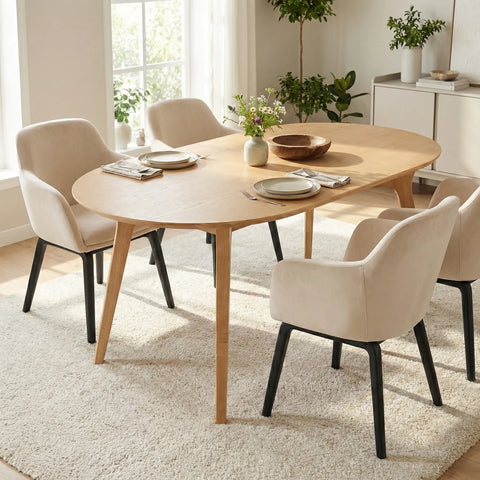 Belshire Dining Chair, Black Ash Solid Wood | Cream Velvet Fabric