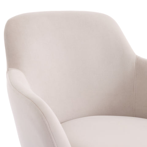 Belshire Dining Chair, Black Ash Solid Wood | Cream Velvet Fabric