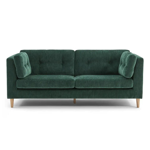 Bernard Chenille Anthracite Dark Green 3 Seater Sofa