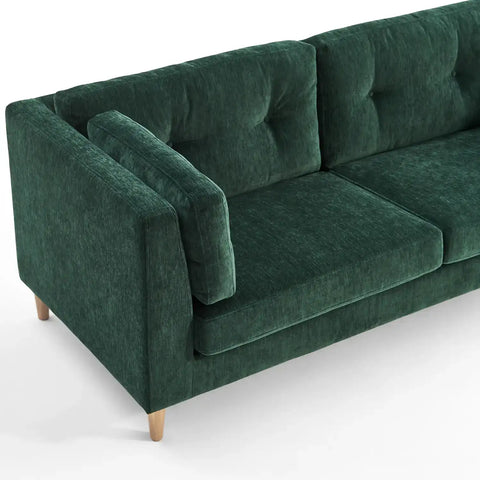 Bernard Chenille Anthracite Dark Green 3 Seater Sofa