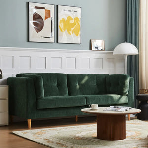 Bernard Chenille Anthracite Dark Green 3 Seater Sofa