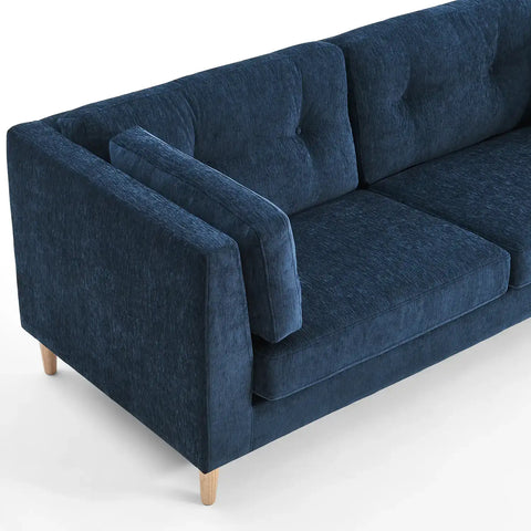 Bernard Chenille Anthracite Navy 3 Seater Sofa
