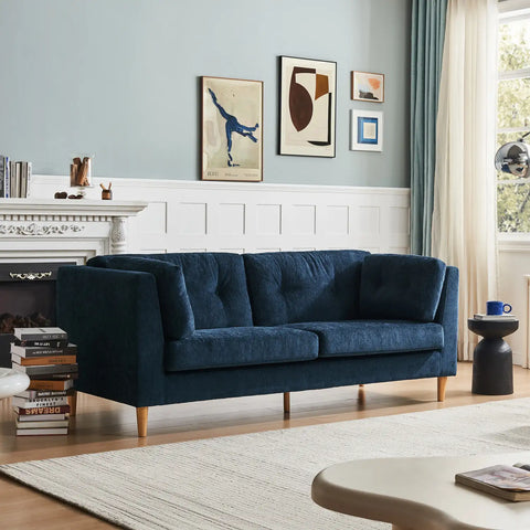 Bernard Chenille Anthracite Navy 3 Seater Sofa