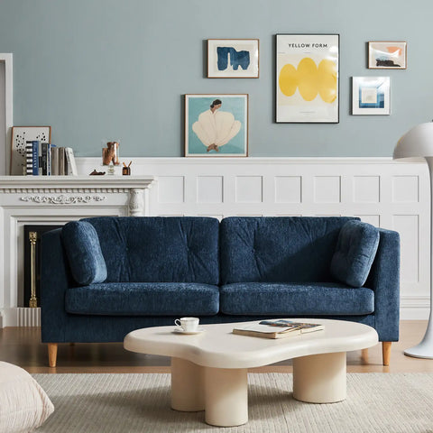 Bernard Chenille Anthracite Navy 3 Seater Sofa