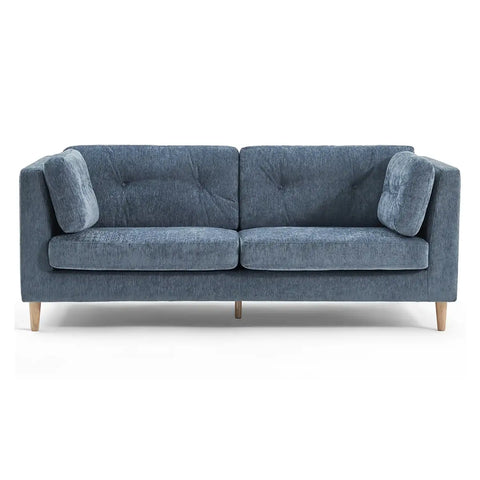 Bernard Chenille Anthracite Sky Blue 3 Seater Sofa