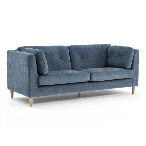 Bernard Chenille Anthracite Sky Blue 3 Seater Sofa