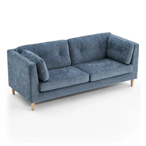 Bernard Chenille Anthracite Sky Blue 3 Seater Sofa