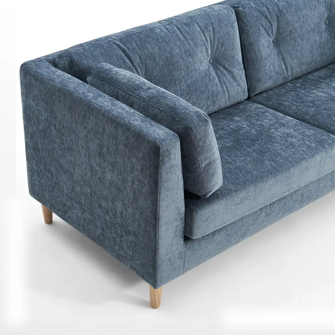 Bernard Chenille Anthracite Sky Blue 3 Seater Sofa