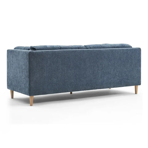 Bernard Chenille Anthracite Sky Blue 3 Seater Sofa