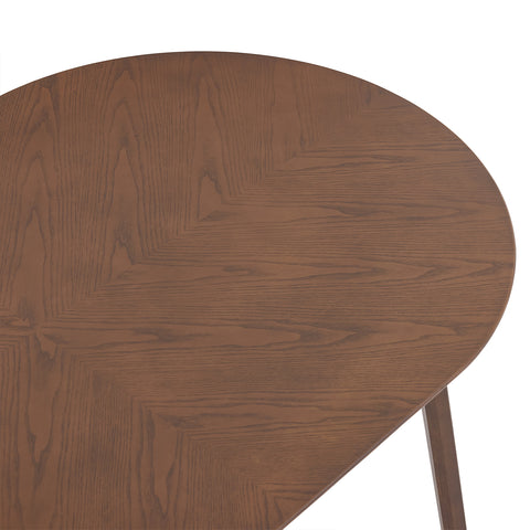 Birchstone Retro Walnut Effect 4-6 Seater Oval Dining Table - 140cm