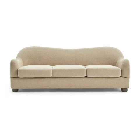 Biscuit Beige Boucle Wave Back 3 Seater Sofa