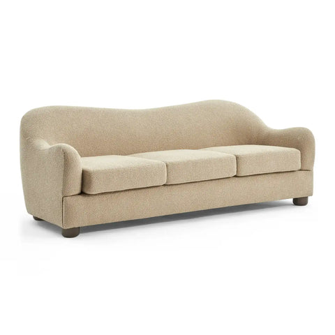 Biscuit Beige Boucle Wave Back 3 Seater Sofa