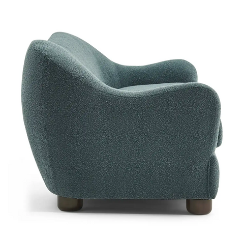 Biscuit Slate Blue Boucle Wave Back 3 Seater Sofa