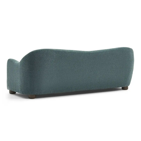 Biscuit Slate Blue Boucle Wave Back 3 Seater Sofa