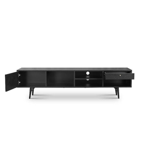 Bistro Sleek Black with Golden Handles TV Unit (Available in Two Sizes)