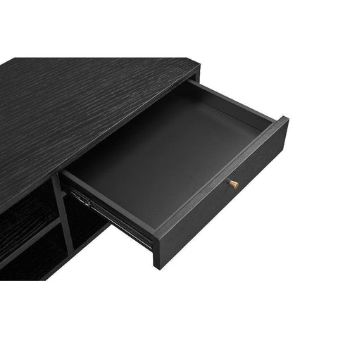 Bistro Sleek Black with Golden Handles TV Unit (Available in Two Sizes)