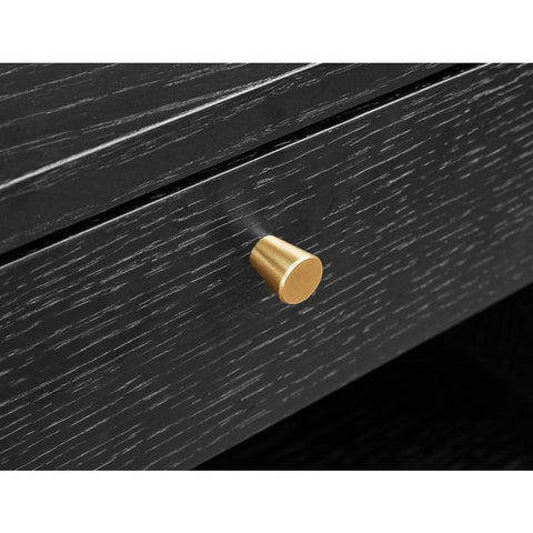 Bistro Sleek Black with Golden Handles TV Unit (Available in Two Sizes)
