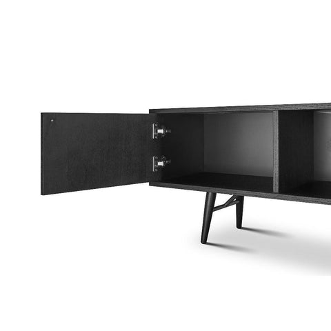 Bistro Sleek Black with Golden Handles TV Unit (Available in Two Sizes)