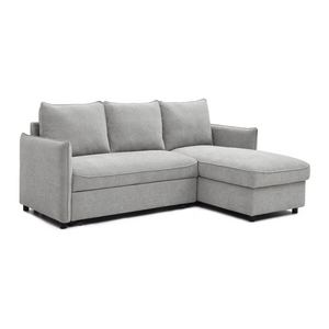Blaire Corner Sofa Bed in Grey Boucle, Orange Velvet or Olive Green Velvet