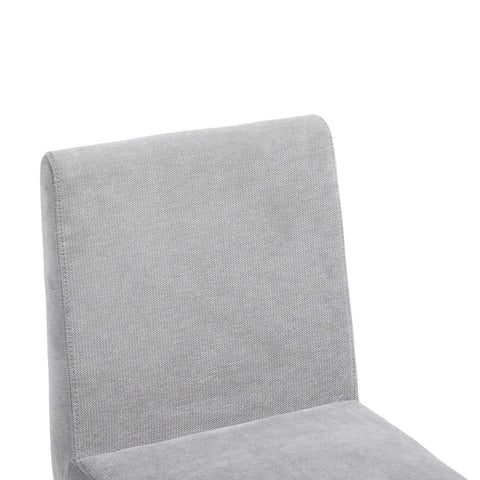 Bralan Dining Chairs,Set of 2 Black Metal Frame | Light Grey Textured Weave Fabric