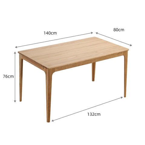 Bramble Scandinavian Oak Effect 4-6 Seater Rectangle Wooden Dining Table - 140cm