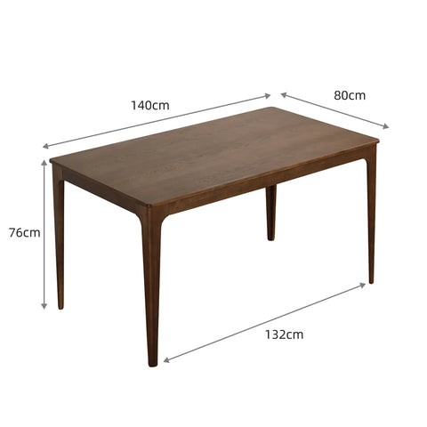 Bramble Scandinavian Walnut Effect 4-6 Seater Rectangle Wooden Dining Table - 140cm