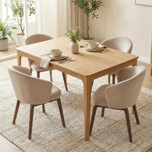 Bramble Scandinavian Oak Effect 4-6 Seater Rectangle Wooden Dining Table - 140cm