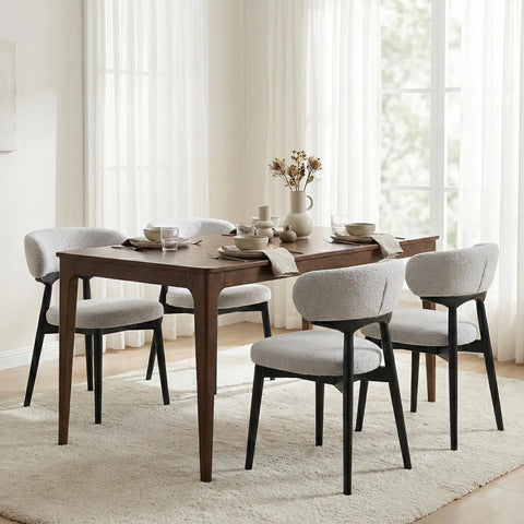 Bramble Scandinavian Walnut Effect 4-6 Seater Rectangle Wooden Dining Table - 140cm