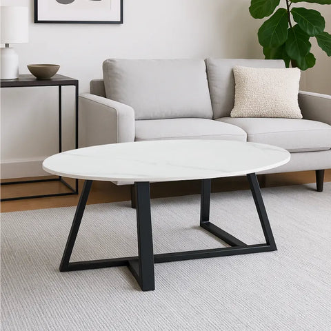 Bristol Stone-Top Oval Coffee Table