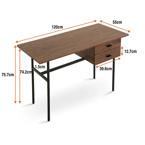 Canyon Walnut Effect 2 Drawers Dressing Table