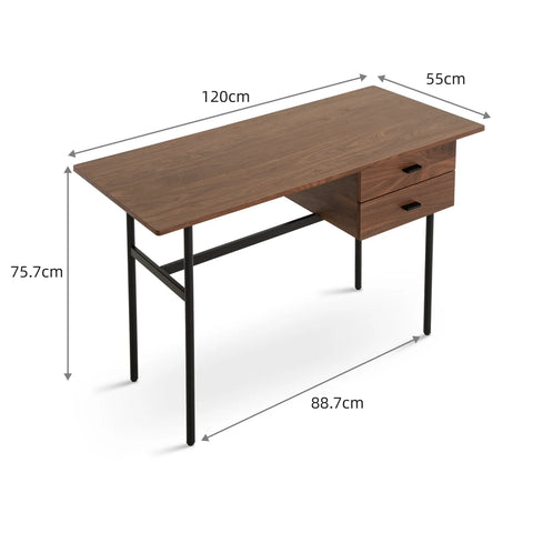 Canyon Walnut Effect 2 Drawers Dressing Table