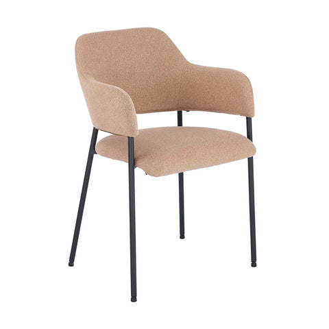 Candice Set of 2 Light Orange Dining Chairs with Black Metal Frame