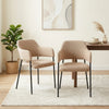 Candice Set of 2 Light Orange Dining Chairs with Black Metal Frame