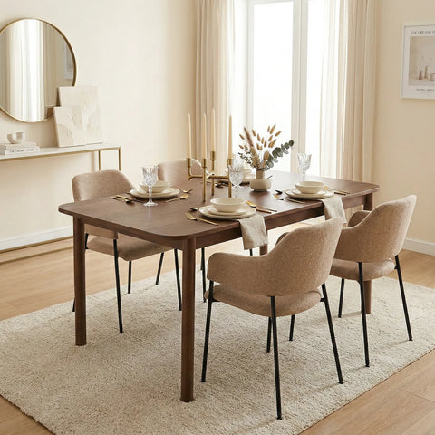 Candice Set of 2 Light Orange Dining Chairs with Black Metal Frame