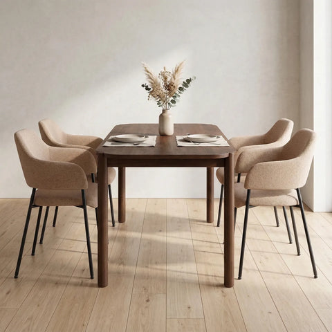 Candice Set of 2 Light Orange Dining Chairs with Black Metal Frame