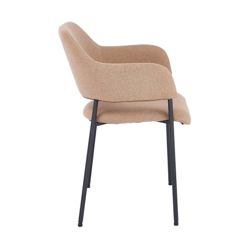 Candice Set of 2 Light Orange Dining Chairs with Black Metal Frame