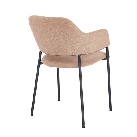 Candice Set of 2 Light Orange Dining Chairs with Black Metal Frame