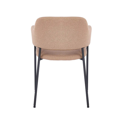 Candice Set of 2 Light Orange Dining Chairs with Black Metal Frame