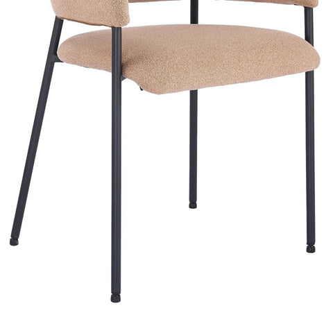 Candice Set of 2 Light Orange Dining Chairs with Black Metal Frame