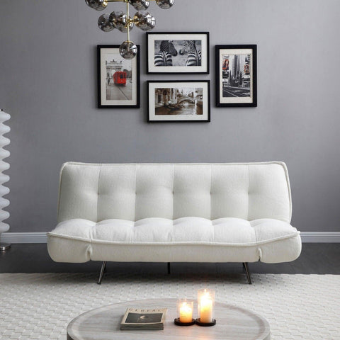 Cassidy Convertible Sofa Bed in Cream (Single) - Furnt