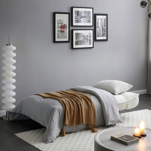 Cassidy Convertible Sofa Bed in Cream (Single) - Furnt