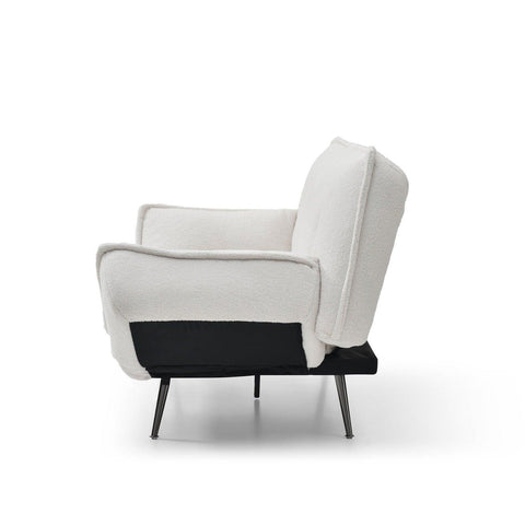 Cassidy Convertible Sofa Bed in Cream (Single) - Furnt